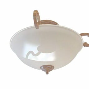 Antiek koperen plafondlamp 3D-model
