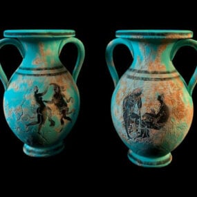 Urn Vase Retro Decorative 3d model