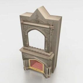 Antique Style Fireplace Mantels Set 3d model