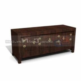 Antique Wooden Floor Cabinet 3d model