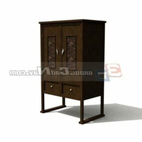 Antique Furniture Paited Cabinet 3d model