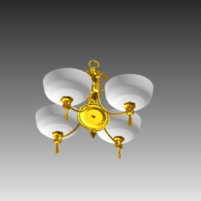 Boligmøbler Antik gylden lysekrone 3d-model