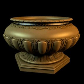 Classic Garden Gold Vase 3d model