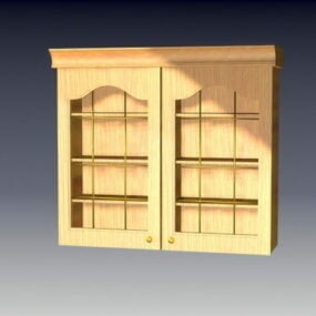 Antyczne drewniane szafki kuchenne Model 3D