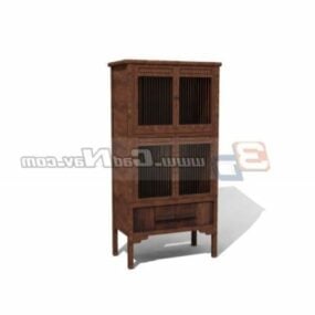 Antique Home Cabinet Wooden Material 3d model