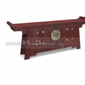 Asian Classic Long Narrow Table 3d model