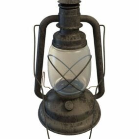 Antique Metal Oil Lamp 3d model
