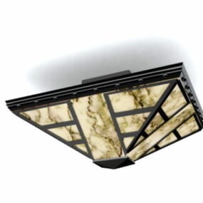 Old Paper Style Ceiling Lamp 3d model