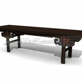 Chinese Antique Wooden Trestle Table 3d model