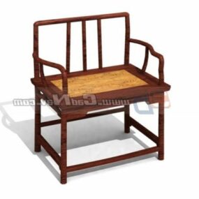 Antique Style Wooden Dining Chair 3d model