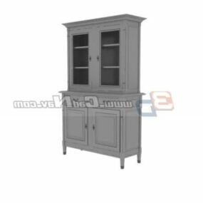 Antique Office Wooden Wall Cabinet 3d model