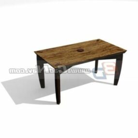 Starožitný starý dřevěný koncový stůl 3D model