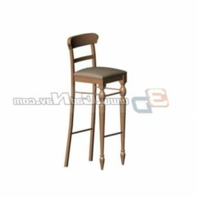 3д модель деревянного барного стула антикварной мебели