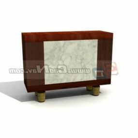 Antique Living Room Wooden Corner Cabinet 3d model