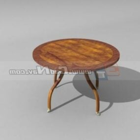 Woonkamer antieke ronde tafel 3D-model
