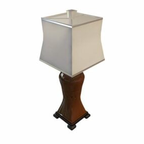 Small Antique Wood Table Lamp 3d model
