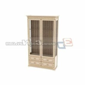 Антикварні меблі Проста дерев'яна шафа 3d модель