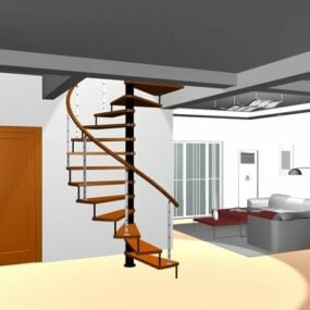 Apartment Interior Loft Stair Design 3d model