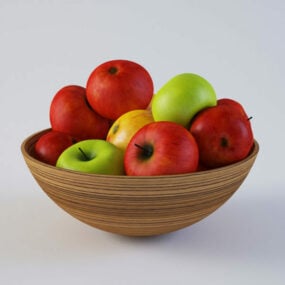 Apple Fruit In Vase 3d model