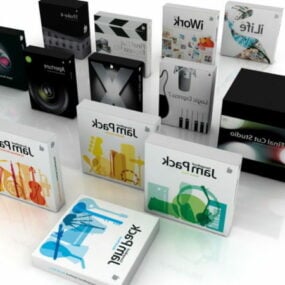 Apple Store Software Packaging Boxes 3D-malli