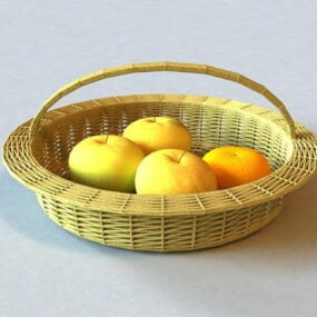 Fruit Apples In Basket 3d model