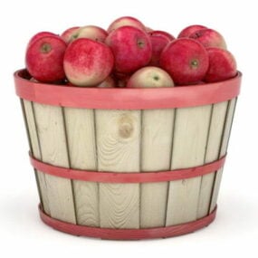Model 3D kosza na beczki z jabłkami