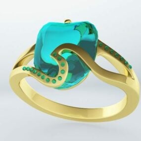 یک حلقه طلایی مدل سه بعدی