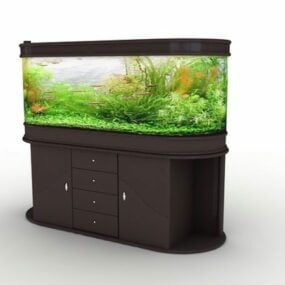 Akvarium med fisk 3d-modell