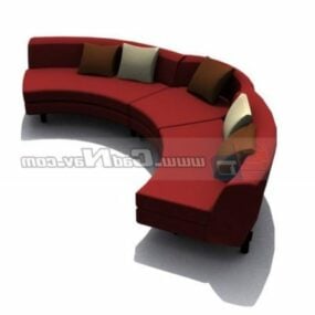 3д модель дивана в форме дуги, мебель