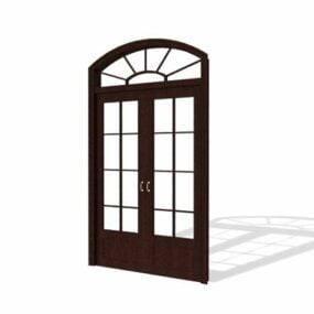 3д модель арочной французской двери и мебели