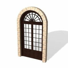 Boog buitenmeubilair Franse deur 3D-model
