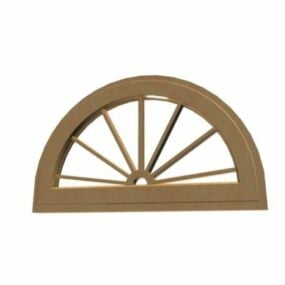 Wooden Arch Casement Window 3d model