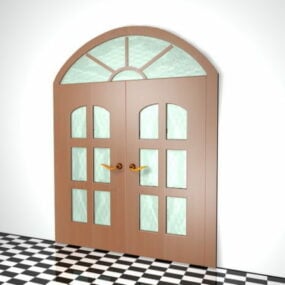 Arch Top Design Of French Door 3d model