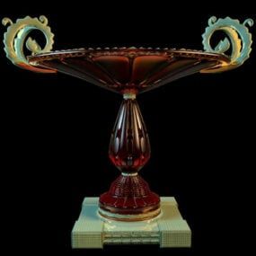 Kolorowy wazon z glazury Dekoracyjny model 3D