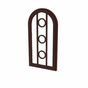 Wood Arched Fixed Window 3d model