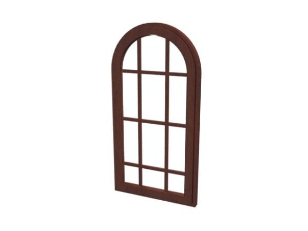 Wood Arched Window With Grille