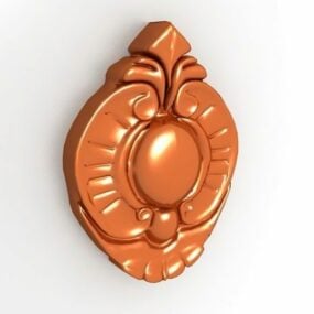 Architectural Wooden Wall Medallion 3d model