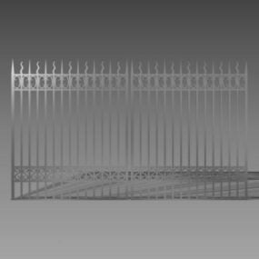 Old Style Steel Fence Panels 3d model