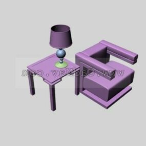 Armchair Furniture And Coffee Table 3d model
