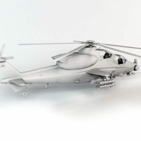 3D model vojenského útočného vrtulníku
