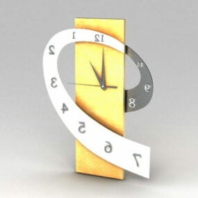 壁の装飾的なミニマリスト時計 3D モデル