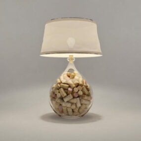 Art Decor Style Cork Table Lamp 3d model