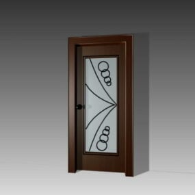Desain Pintu Hias Kaca Seni model 3d