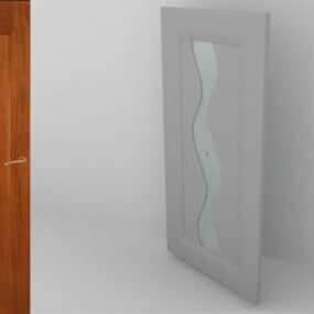 Τρισδιάστατο μοντέλο επίπλων σπιτιού Art Glass Flush Door