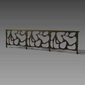 Art Decorative Stair Railing 3d model