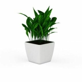 Modelo 3d de plantas artificiais em vasos de interior
