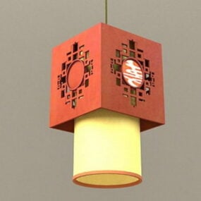 Lámpara colgante asiática Diseño modelo 3d