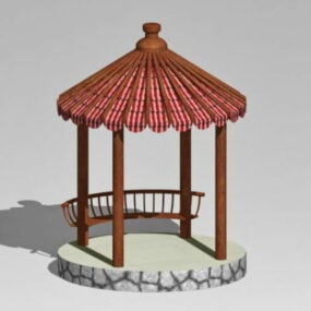 Klein Aziatisch paviljoen 3D-model