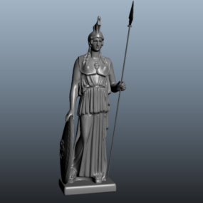 3д модель антикварной статуи греческой богини Афины