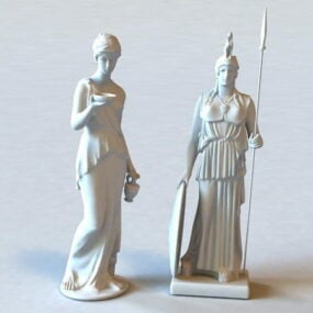 Grieks Athene standbeeld 3D-model